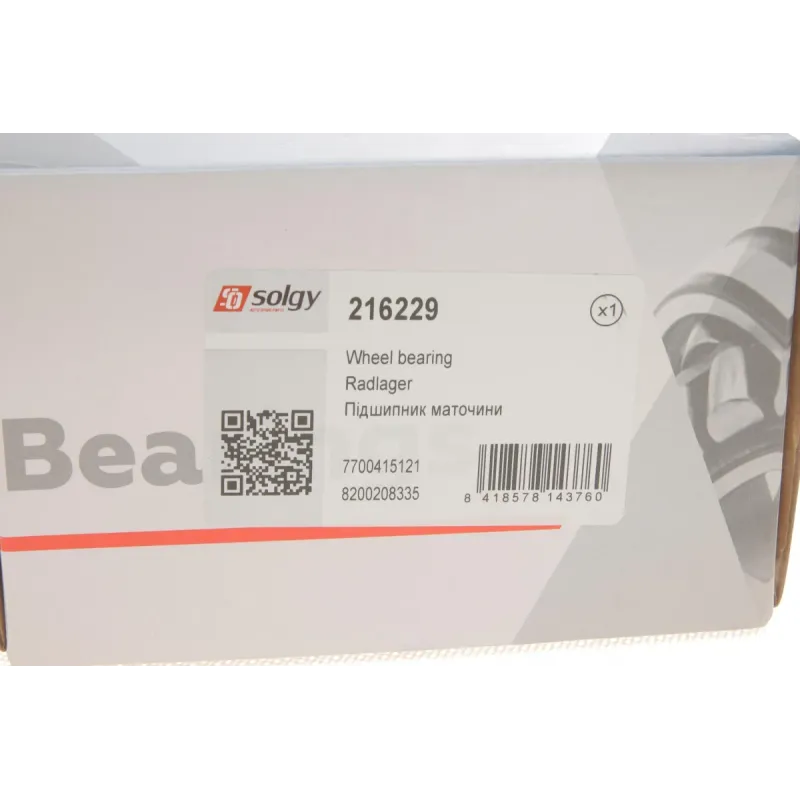 Маточина передня SOLGY 216229 для Renault Kangoo, Clio, Nissan Micra, Note