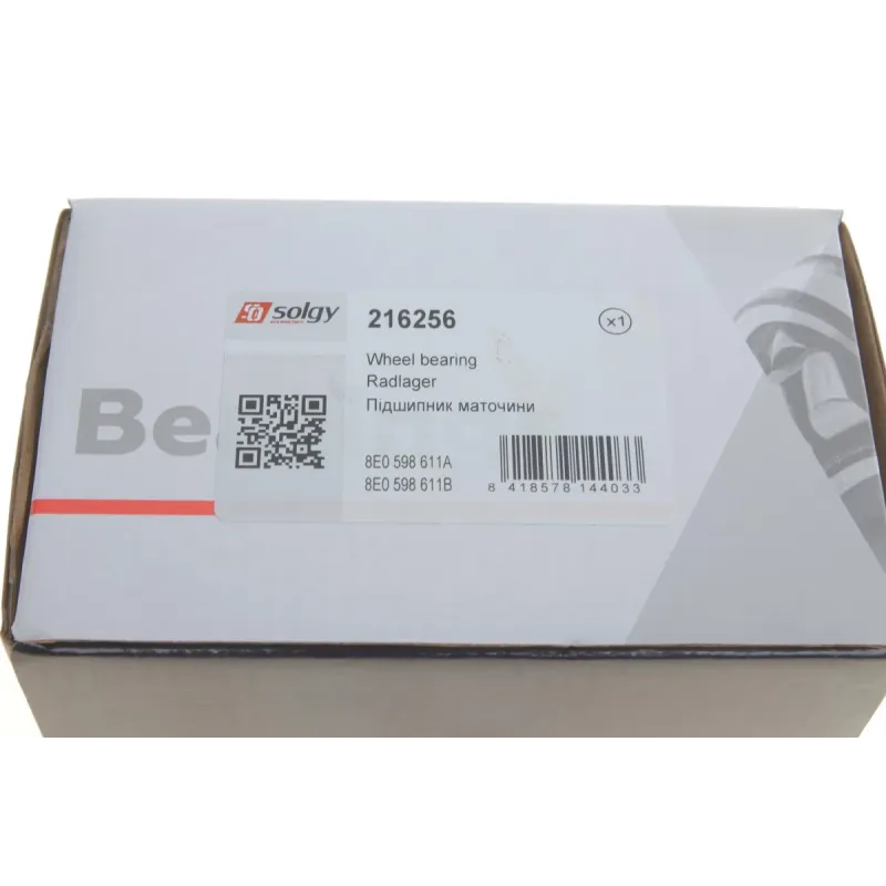 Підшипник маточини задній SOLGY 216256 для Audi A4 B6/B7 2000-2008