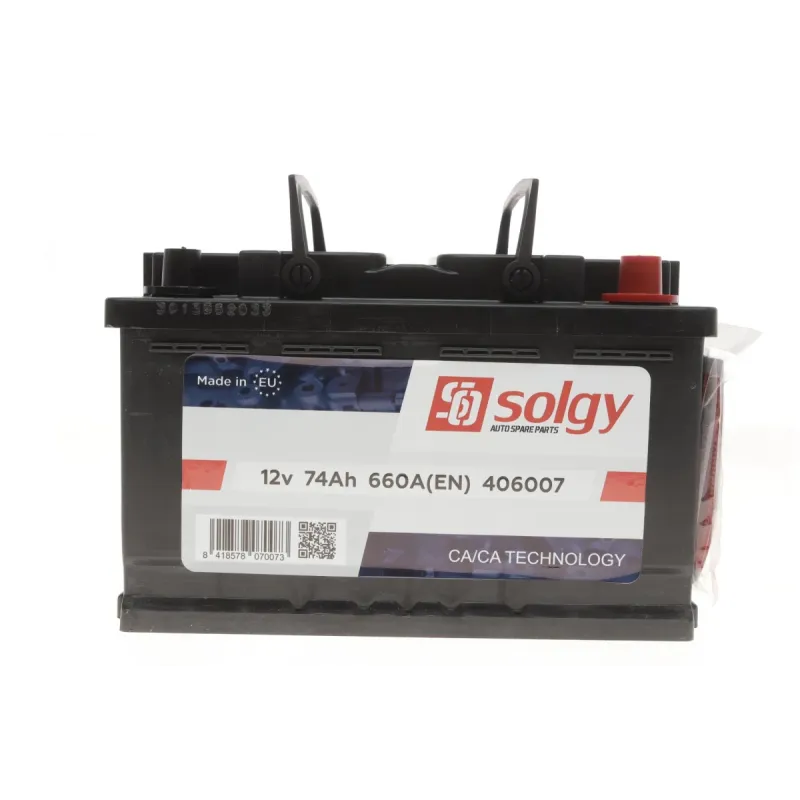 Акумулятор SOLGY 406007 74Ah/660A (278x175x175/+R) для Alfa Romeo 156, Audi 100