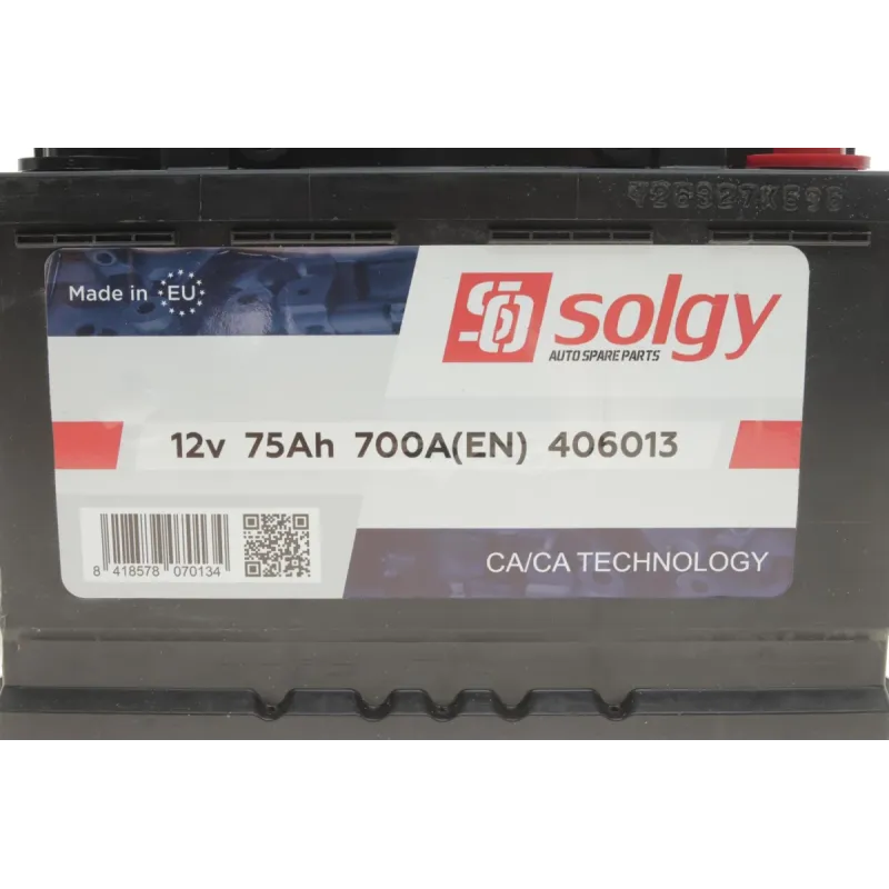 Акумулятор SOLGY 406013 75Ah/700A (278x175x190/+R) для Alfa Romeo 147, 156, 159