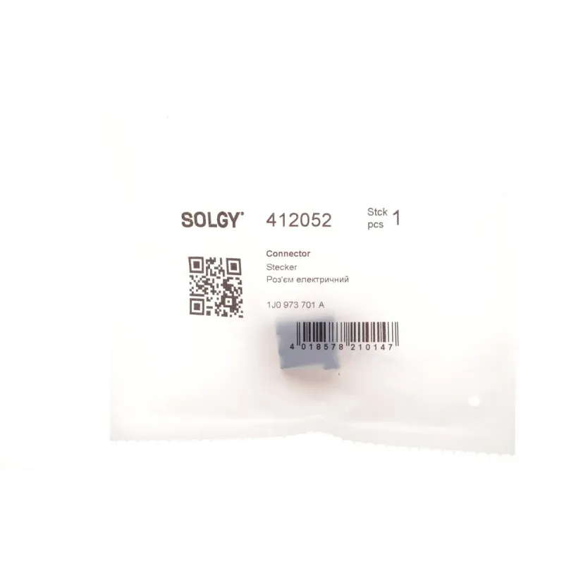 Роз'єм електричний SOLGY 412052 для Audi A4 B7 2004-2008, Skoda Octavia II 2004-2013 (1 конт., 1.5mm)