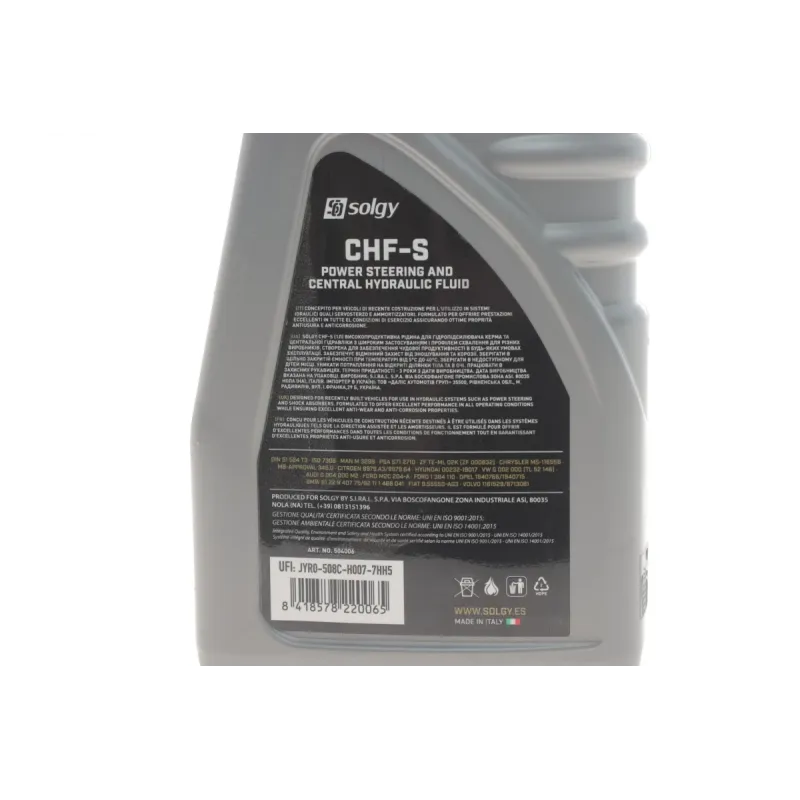 Рідина ГПК SOLGY CHF-S 1L (BMW 83290429576, MB-APPROVAL 345.0) 504006