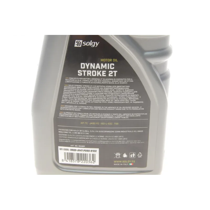 Двотактна олива SOLGY DYNAMIC STROKE 2T (1L) ISO-L-EGC/TISI/JASO FC/API TC 504009