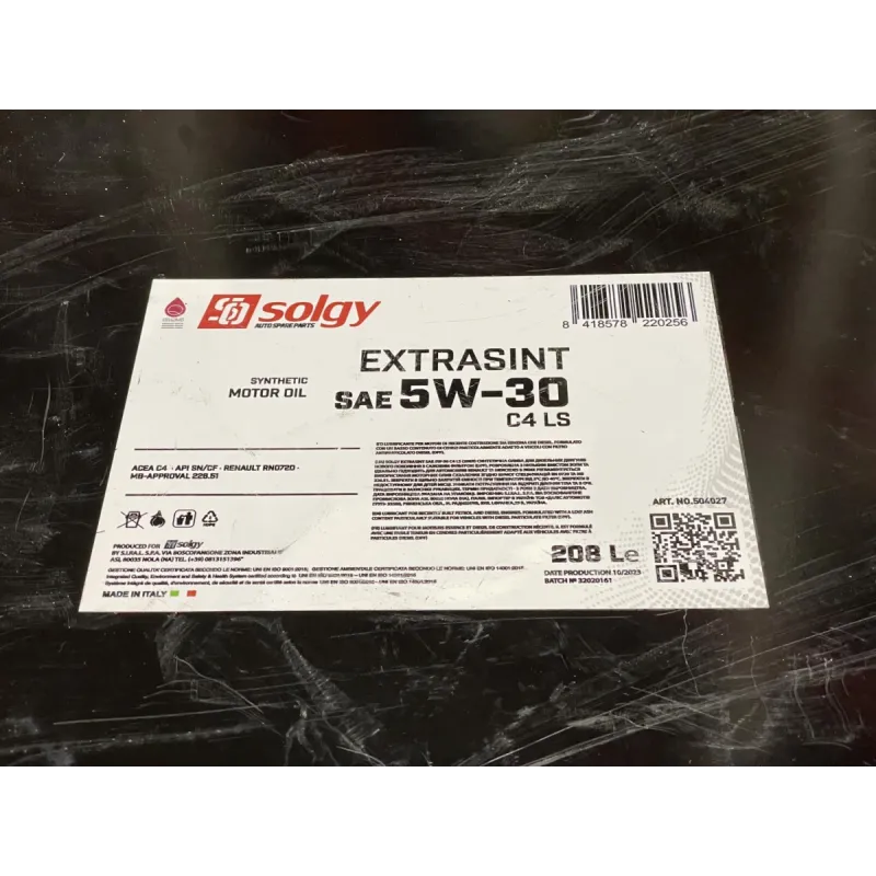 Олива 5W30 EXTRASINT C4 LS (208L) (RN 0720/MB226.51/API SN/CF/ACEA C4 сумісний A3/B4)