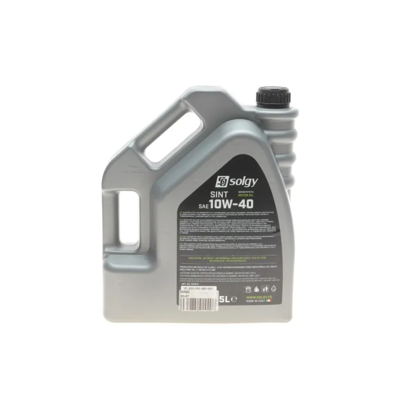 Моторна олива SOLGY SINT 10W-40 SN/CF/A3/B4/MB 229.5/229.1/229.3/VW 502.00/505.00/RN0700/RN0710 5л