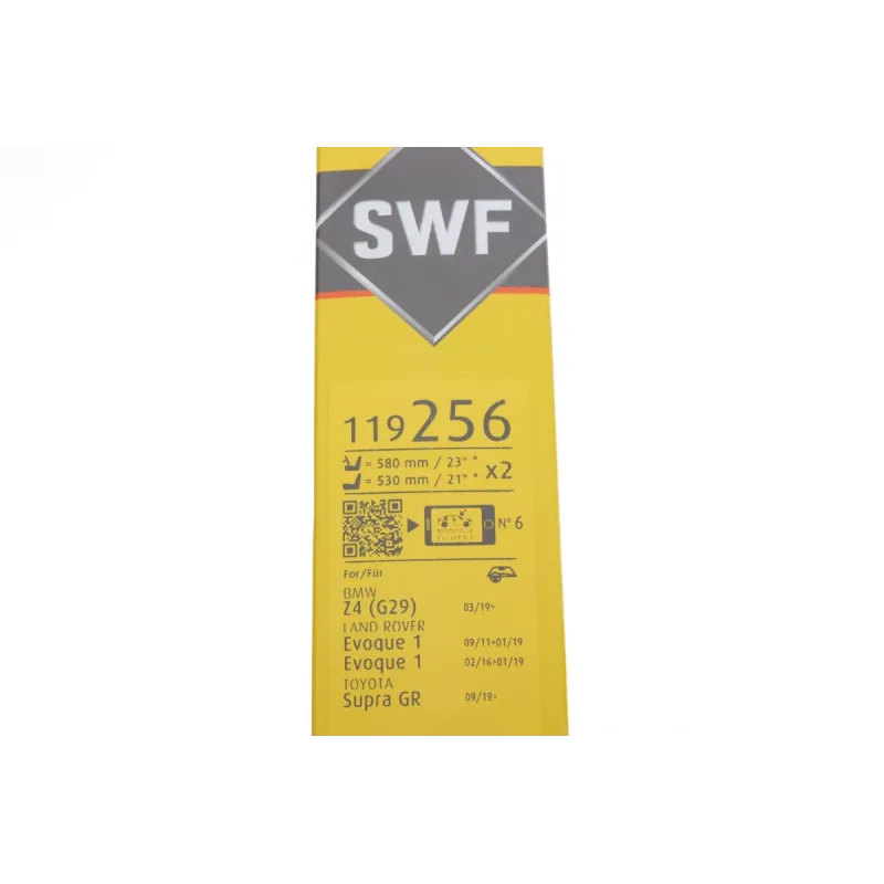 Щітки склоочисника безкаркасні SWF 119256 (580/530мм) для Land Rover Range Rover Evoque, BMW Z4