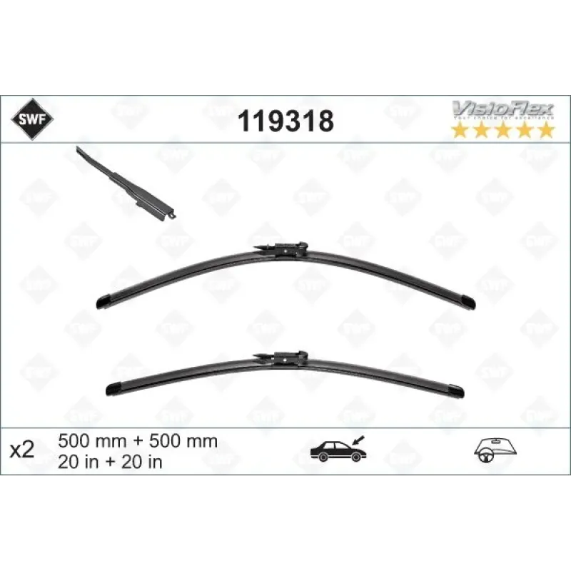 Щітки склоочисника безкаркасні SWF (Valeo) 119318 для BMW 1 (E81/E87/E88) 500/500 мм