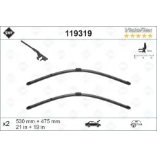 Щітки склоочисника безкаркасні SWF 119319 (530/475мм) для VW Golf IV/Bora, Polo 1997-