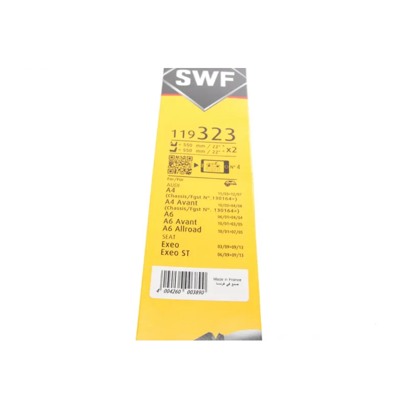 Щітки склоочисника безкаркасні SWF 119323 для Audi A4 B6/B7 2000-2008 (550/550мм)