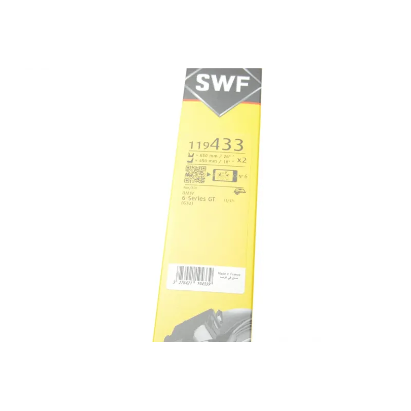 Щітки склоочисника безкаркасні SWF 119433 для BMW 6 Gran Turismo (G32) 650/450 мм