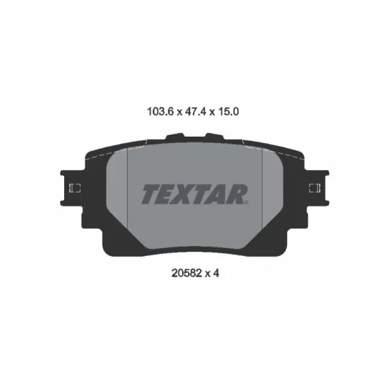 Колодки гальмівні задні TEXTAR 2058201 для Toyota RAV4 V (A5, H5) 2018-, Highlander (GSU7, AXUH7) 2019- (з датчиком)