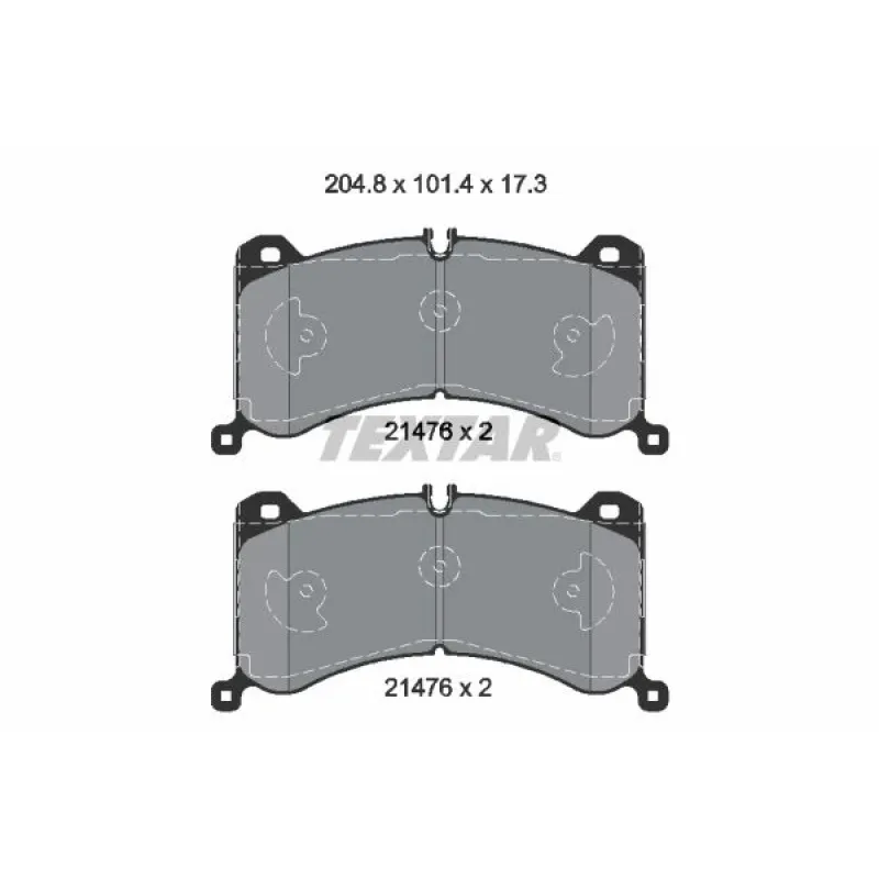 Колодки гальмівні передні TEXTAR 2147601 для Audi E-Tron, Q8 E-Tron 101.4x204.8 мм