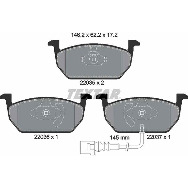 Колодки гальмівні (передні) Audi A3/VW Golf VII 12- (з датчиком) (Teves) Q+
