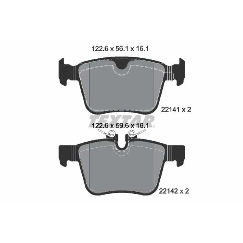 Колодки гальмівні задні TEXTAR 2214101 для Land Rover Range Rover, Discovery Sport, Volvo S60/S90/V60/V90 15- (Teves)