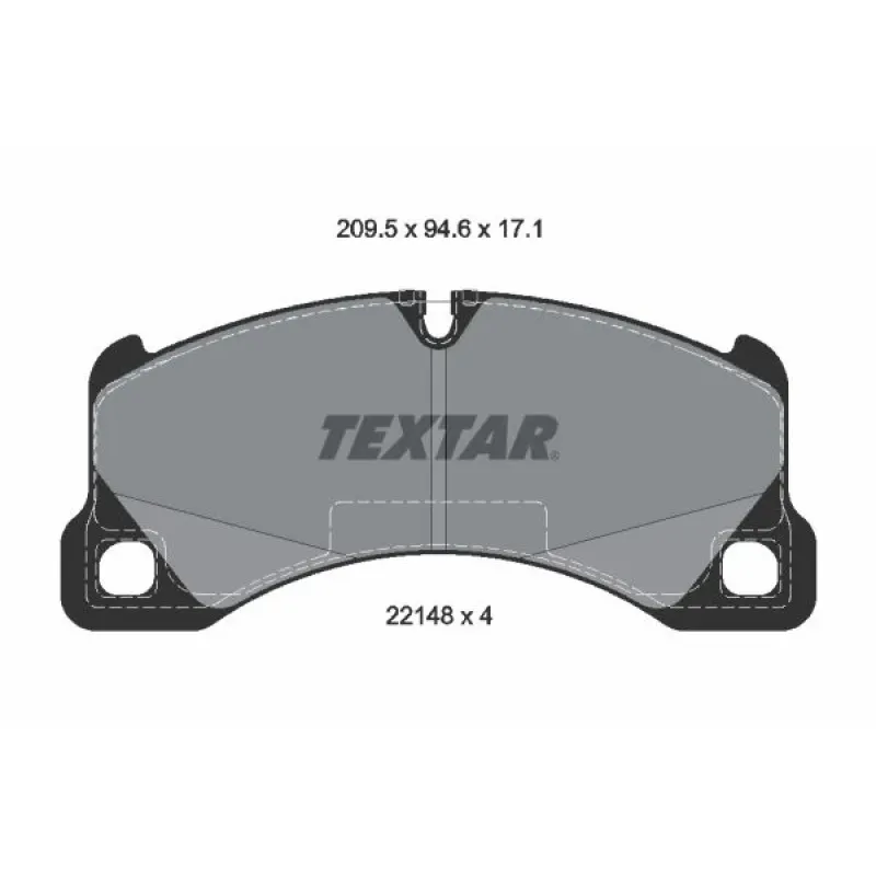 Колодки гальмівні передні TEXTAR 2214801 для Porsche Cayenne 9YA/9YB 2017-, 209.5x94.6 мм