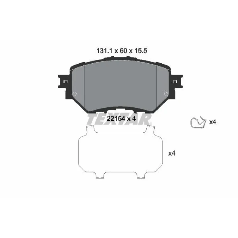 Колодки гальмівні передні TEXTAR 2215401 для Mazda 3 (BM) 2013-2023, 131.1 мм