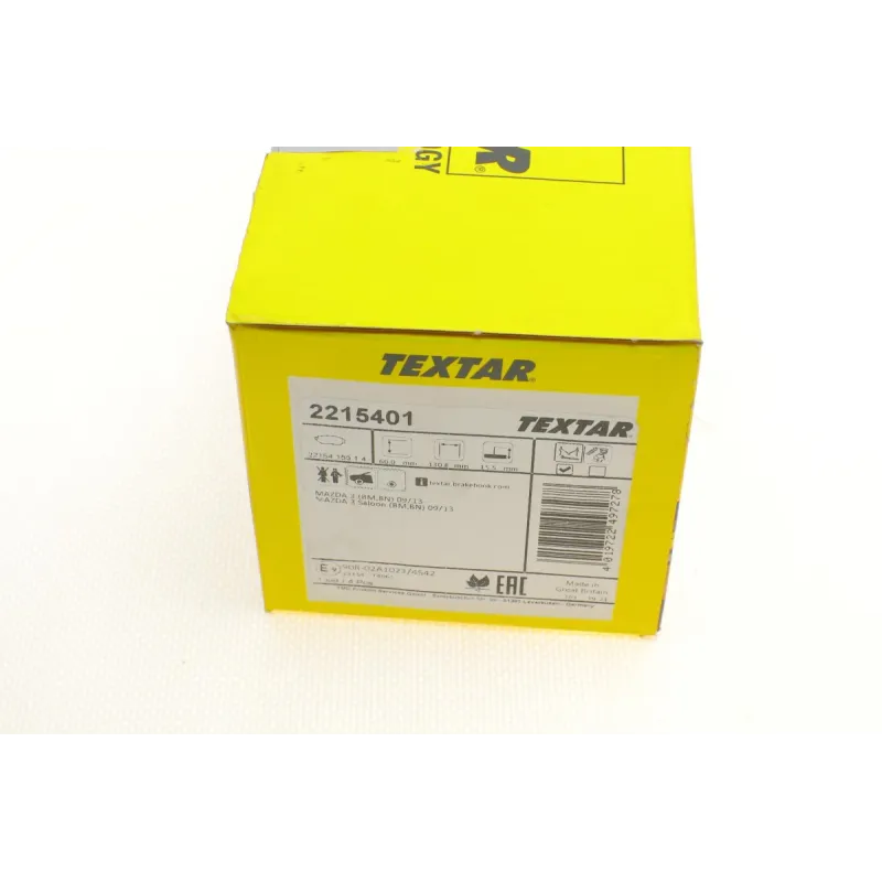 Колодки гальмівні передні TEXTAR 2215401 для Mazda 3 (BM) 2013-2023, 131.1 мм