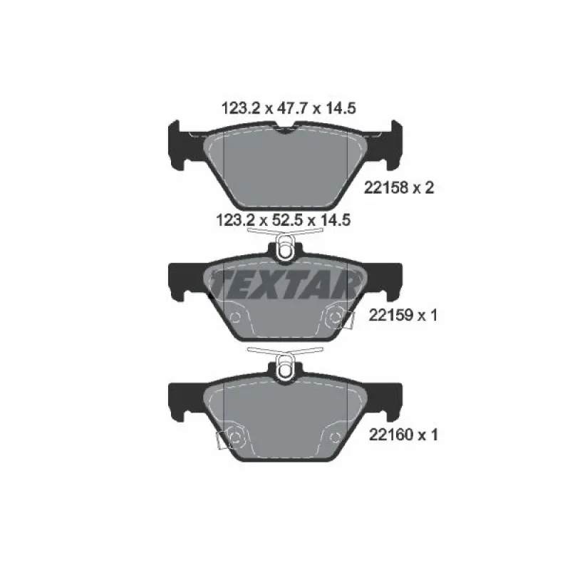 Колодки гальмівні задні TEXTAR 2215801 для Subaru Forester, Impreza, Legacy 14-
