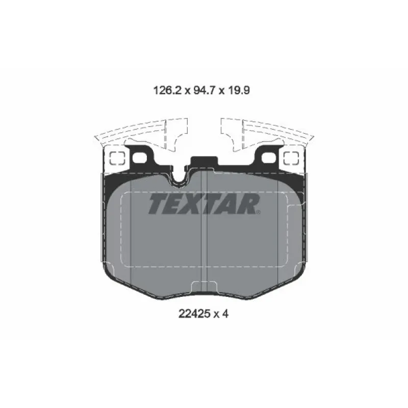 Колодки гальмівні передні TEXTAR 2242501 для BMW 3 (G20) 126.2x94.7x19.9 мм
