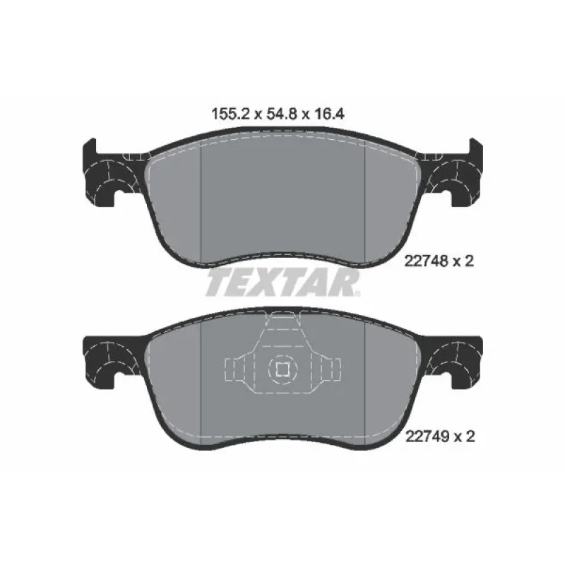 Колодки гальмівні передні TEXTAR 2274801 для Ford Fiesta VII 1.0-1.5 2017- (Teves) 155.2 мм
