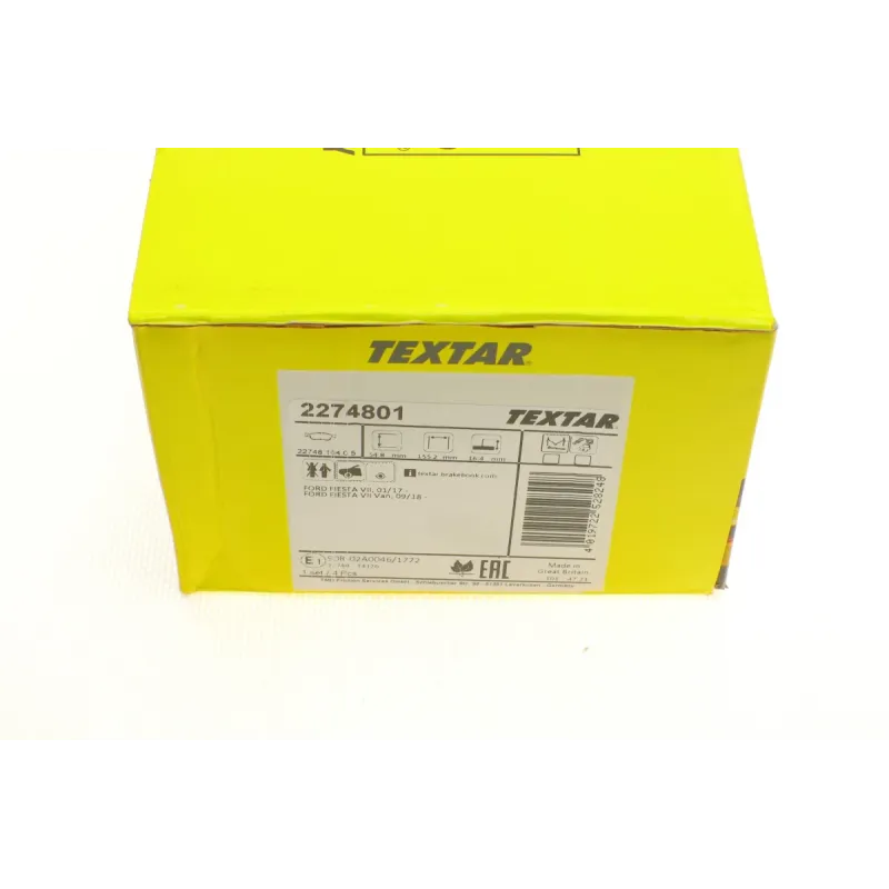 Колодки гальмівні передні TEXTAR 2274801 для Ford Fiesta VII 1.0-1.5 2017- (Teves) 155.2 мм