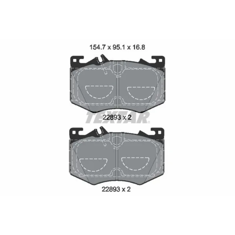 Колодки гальмівні передні TEXTAR 2289301 для Mercedes-Benz A-Class (W177) AMG, GLB (X247) 154.7x95.1x16.8 мм