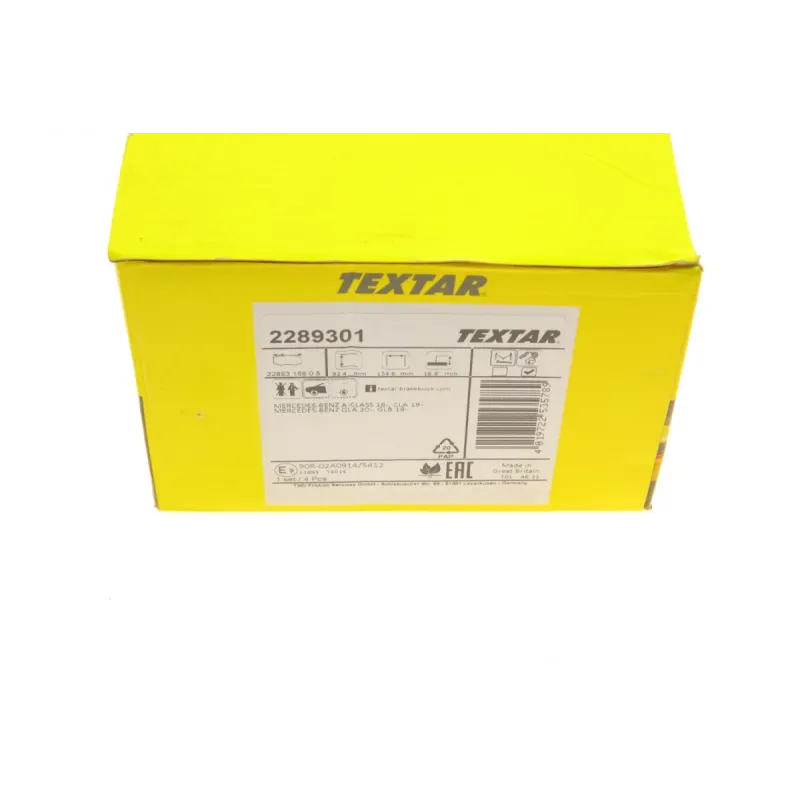 Колодки гальмівні передні TEXTAR 2289301 для Mercedes-Benz A-Class (W177) AMG, GLB (X247) 154.7x95.1x16.8 мм