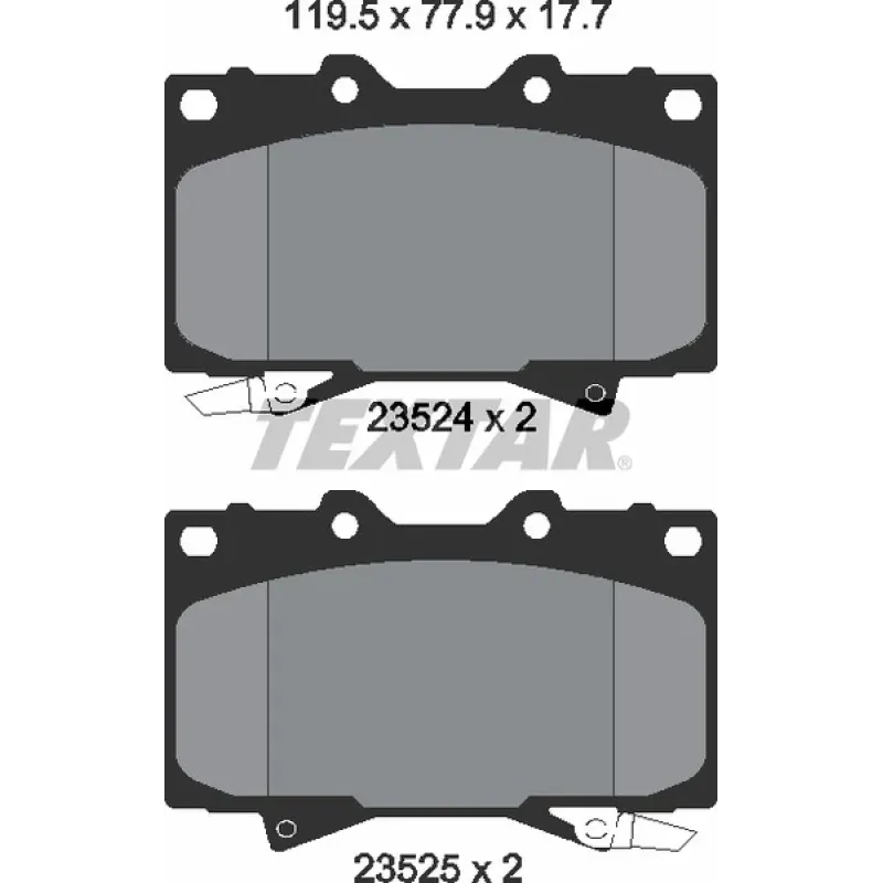 Колодки гальмівні передні TEXTAR 2352402 для Toyota Land Cruiser 90- (Sumitomo), 17.7 мм