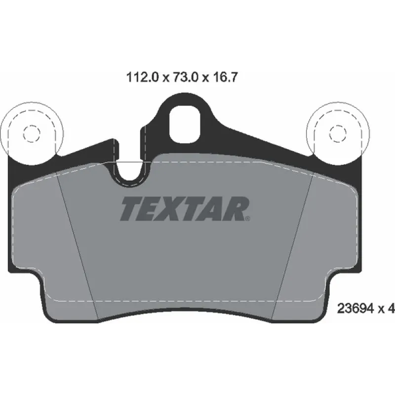 Колодки гальмівні задні TEXTAR 2369402 для Audi Q7, VW Touareg, Porsche Cayenne 112x73x16.7 мм