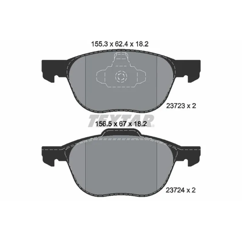 Колодки гальмівні передні TEXTAR 2372301 для Ford C-Max, Focus, Mazda 3/5 (Teves) 155.1x62.4 мм