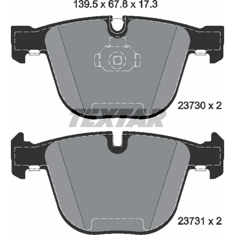 Колодки гальмівні задні TEXTAR 2373001 для BMW 5 (E60) 2003-2010, BMW X5 (E70) 2006-2013, BMW X6 (E71) 2008-2014