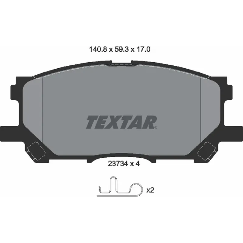 Колодки гальмівні передні TEXTAR 2373401 для Lexus RX 2003-2008 (Akebono) 140.8x59.4 мм