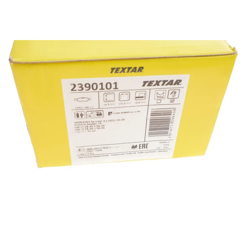 Колодки гальмівні задні TEXTAR 2390101 для Mercedes-Benz Sprinter 3-t 1995-2006 (Teves)