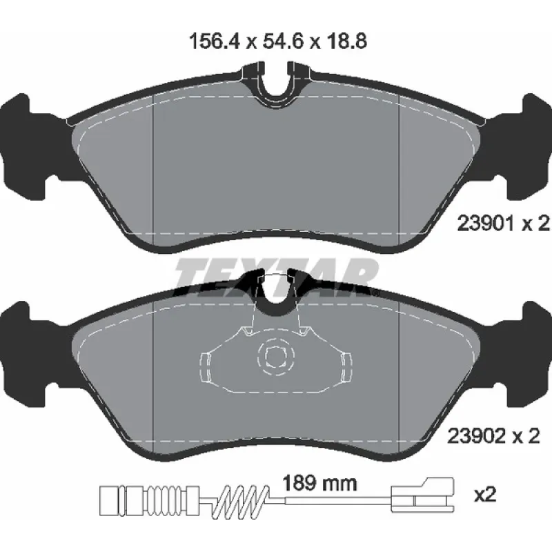 Колодки гальмівні задні TEXTAR 2390101 для Mercedes-Benz Sprinter 3-t 1995-2006 (Teves)