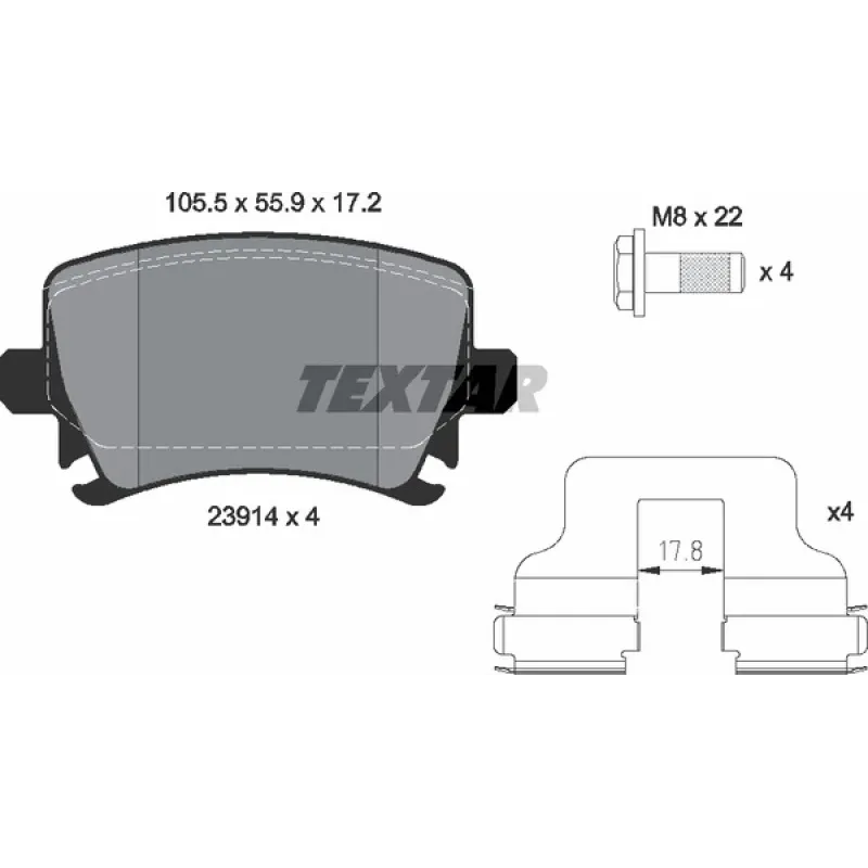 Колодки гальмівні (задні) VW Caddy 03- (Lucas) Q+