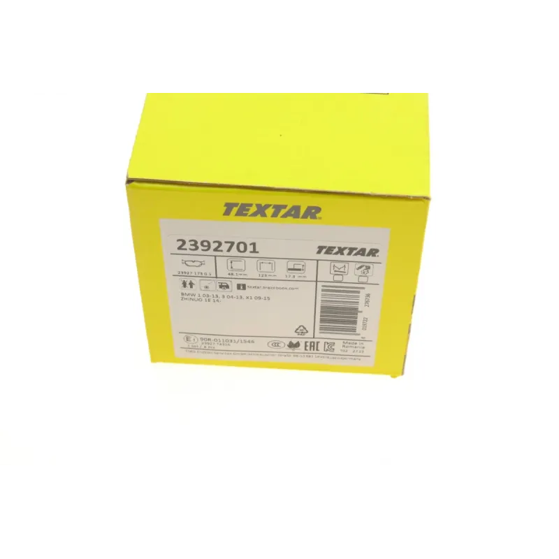 Колодки гальмівні задні TEXTAR 2392701 для BMW 1 (E81/E87) 2003-2012, 3 (E90) 2005-2011