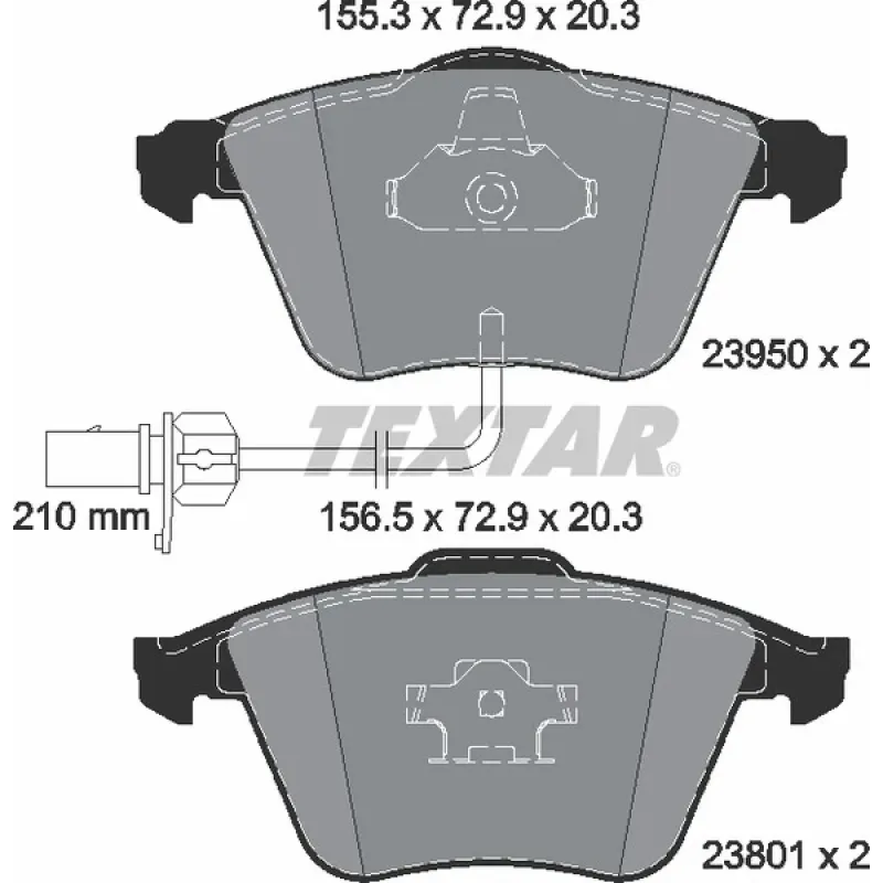 Колодки гальмівні (передні) Audi A4/A6/A8 02- (Teves) Q+ (з датчиками/L=210mm)