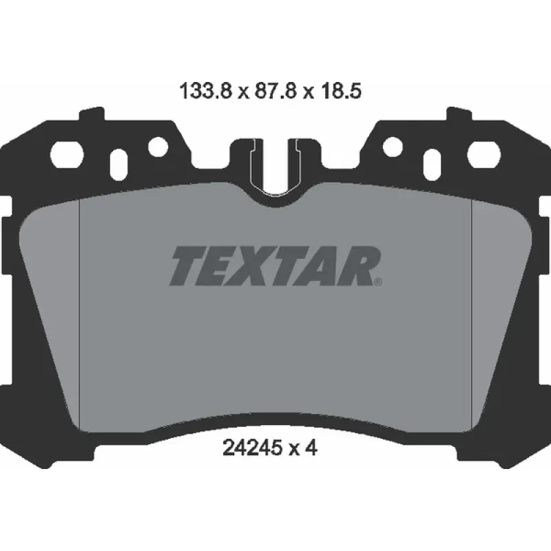 Колодки гальмівні передні TEXTAR 2424501 для Lexus LS 460/600h 2006-2017, 133.8x88x18.5 мм