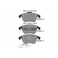 Колодки гальмівні передні TEXTAR 2433301 для VW Tiguan, Sharan, Audi Q3 (з датчиком)
