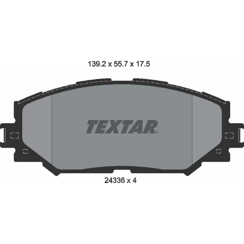 Колодки гальмівні передні TEXTAR 2433601 для Toyota RAV4 III 2006-, Auris 2007-, 139.2x55.9x17.5 мм