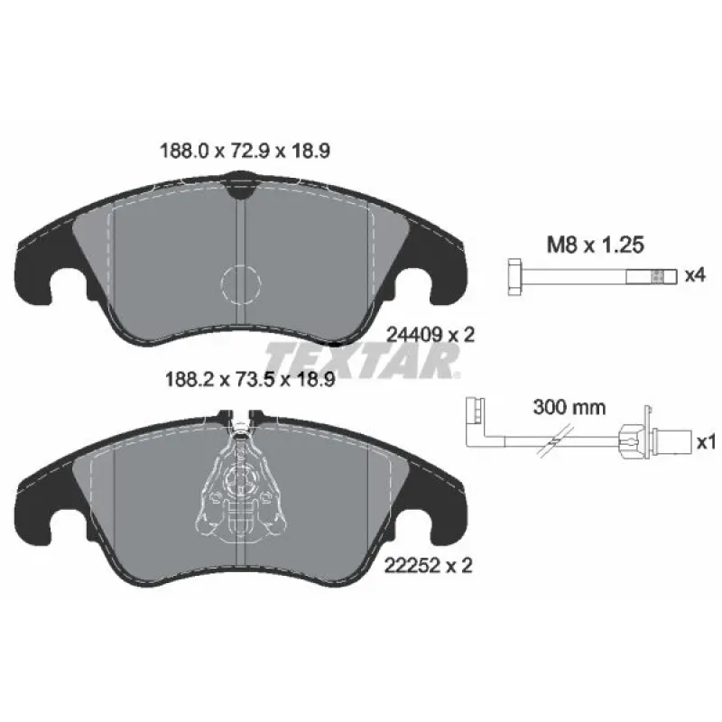 Колодки гальмівні (передні) Audi A6/A7/Q5 08- (TRW) (з датчиком) Q+