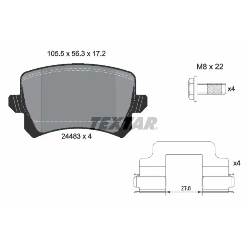Колодки гальмівні (задні) VW Passat B6-B8 05-16/ CC B6-B7 08-16 (Lucas ) Q+