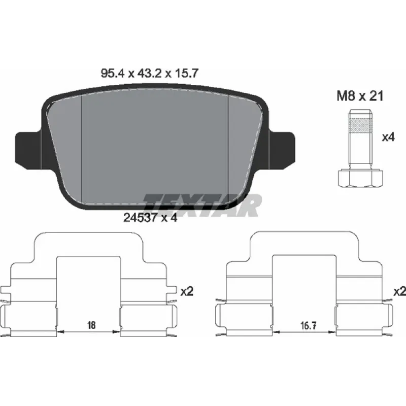 Колодки гальмівні (задні) Ford Kuga 08-/Mondeo IV 07-15 (TRW) Q+