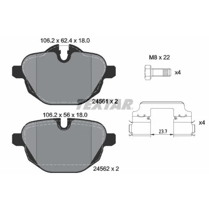 Колодки гальмівні (задні) BMW 5 (F10-11/G30-31)/X3 (F25/G01) /X5 (G05) 10- (TRW)