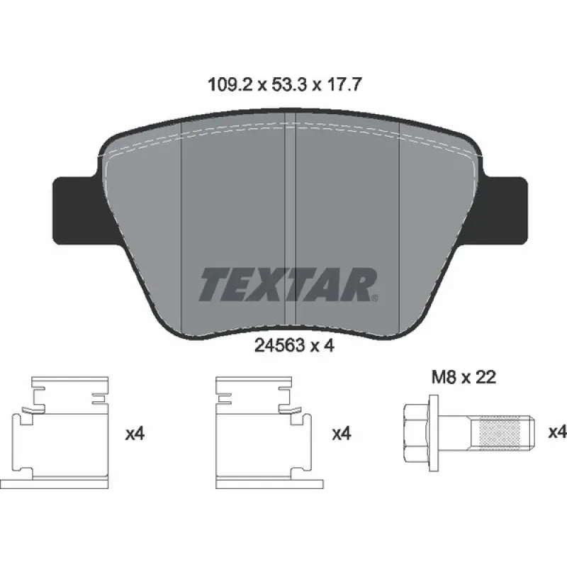 Колодки гальмівні (задні) VW Caddy 10- (109.2x53.3) (Bosch) Q+