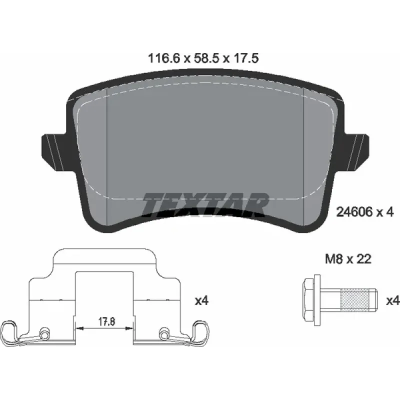Колодки гальмівні (задні) Audi A4/A5/Q5 07- (Lucas; 300mm) Q+
