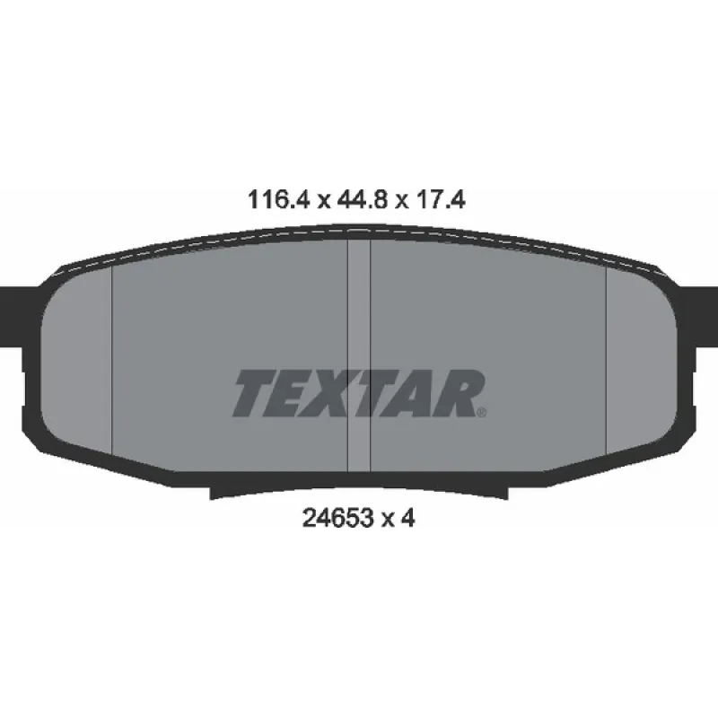 Колодки гальмівні задні TEXTAR 2465301 для Toyota Land Cruiser 200, Lexus LX 450d 2007-2015, 116.4x44.8x17.4 мм
