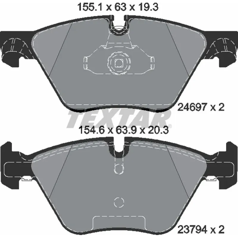 Колодки гальмівні передні TEXTAR 2469701 для BMW 5 (F10/F11) 2010-2017, Teves