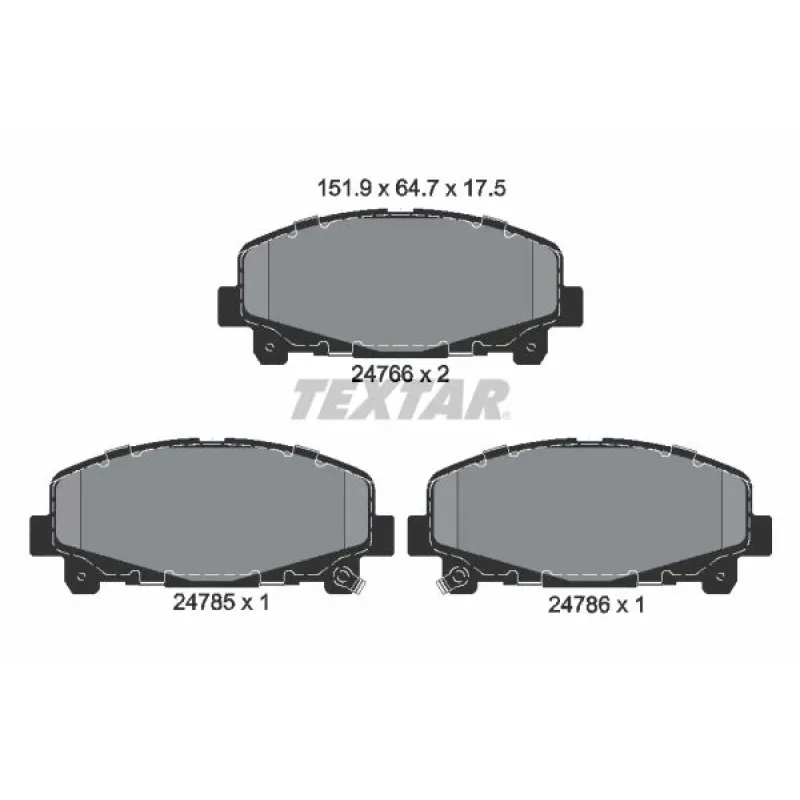 Колодки гальмівні передні TEXTAR 2476601 для Honda Accord VIII/IX, Acura TLX (Akebono)