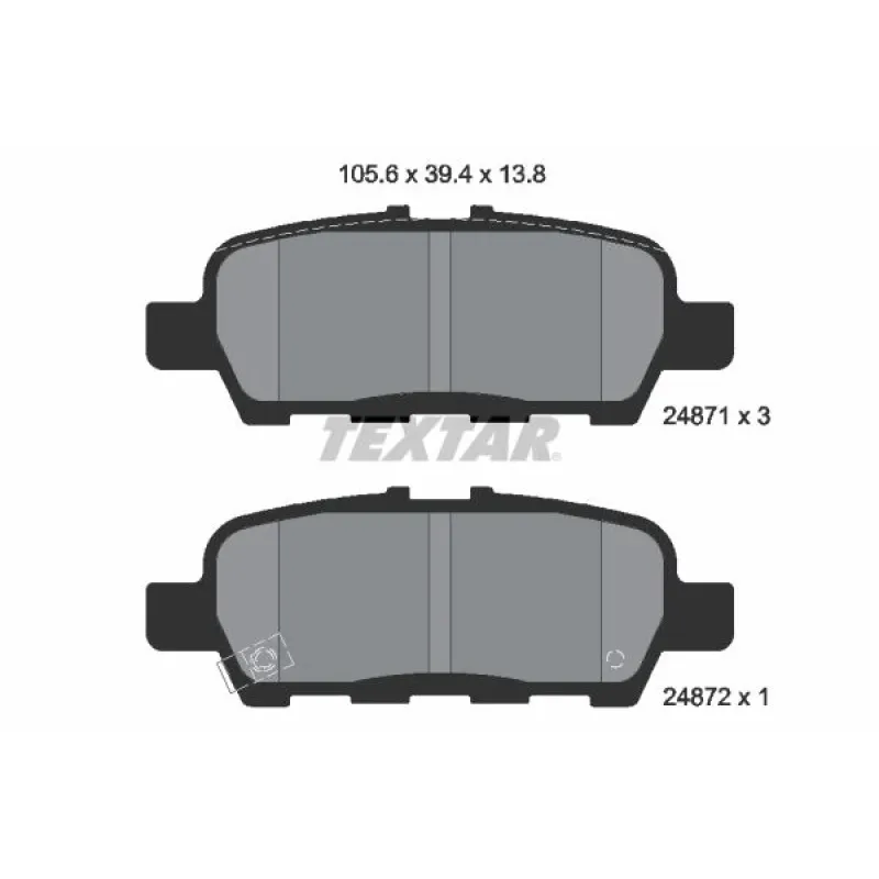 Колодки гальмівні (задні) Nissan Tiida/Teana/Murano 08-/Suzuki Grand Vitara 05- (105.6x39.4x13.8)